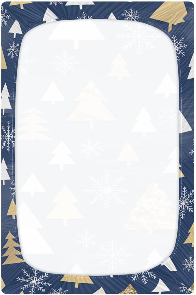 Crib Sheet, Unisex Crib Sheet, Soft and Comfortable for Standard Crib and Toddler Mattress, Christmas Tree