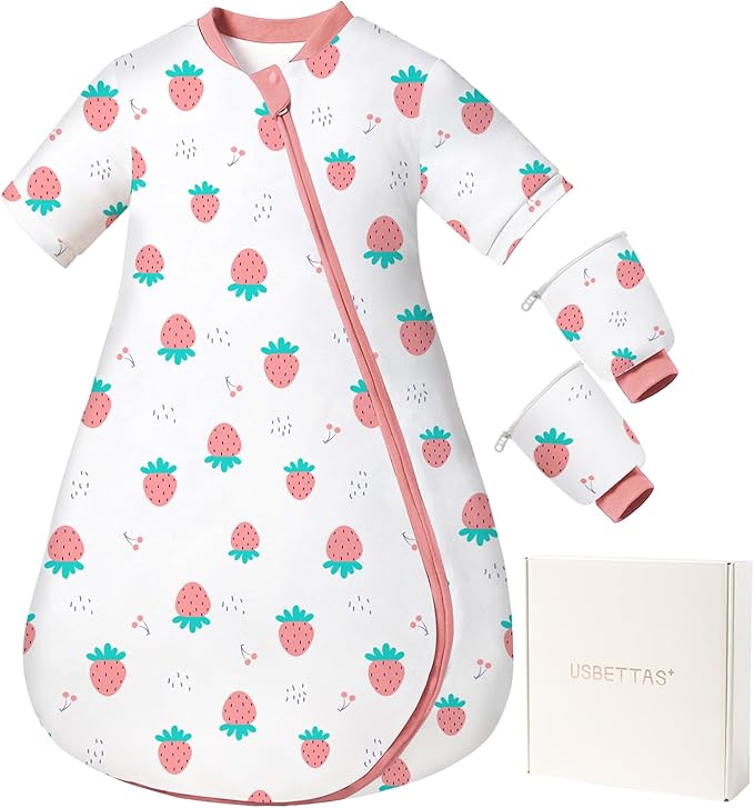 Baby Sleep Sack with Removable Sleeves, Breathable Wearable Blanket for Newborn & Toddler 6-36 Months, Cute Print