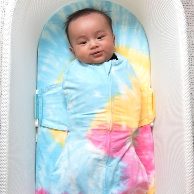 Happiest Baby SNOO Bassinet Fitted Sheet - 100% Organic Cotton Nursery Bedding - Fits SNOO Sleeper Crib Mattress (Tie Dye Rainbow)