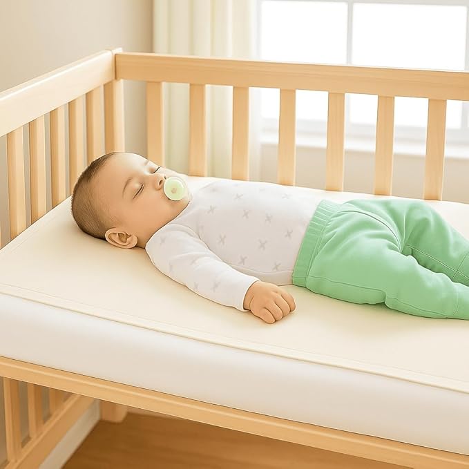 Organic Crib Mattress Protector - Flat Sheet Water Resistant Liner Pad, Breathable, Skin Friendly, Chemical-Free Pure Cotton [GOTS-Certified] for Mini Sleeper (31"x18") - Pack of 2