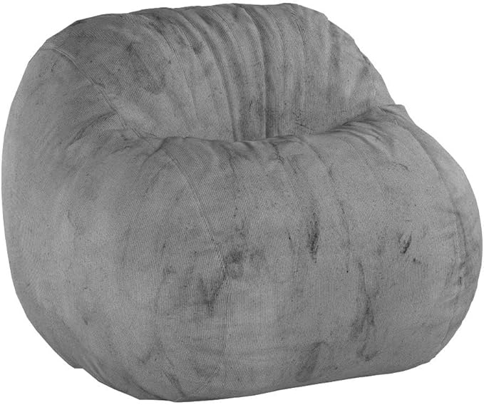 CordaRoy's Chenille Bean Bag-Convertible Bean Bag Chair-Machine-Washable Chenille Fabric Cover-for Basement,Living Room,Game Room,Dorm & More - King Size - Charcoal | Made in The USA