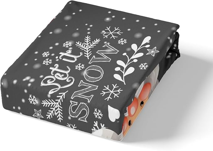 Christmas Duvet Cover Set King Size Santa Claus with Candles and Gift Boxes Print Bedding Set 3pcs for Kids Boys New Year Theme Comforter Cover Winter Snow Quilt Cover with 2 Pillowcases,No Comforter