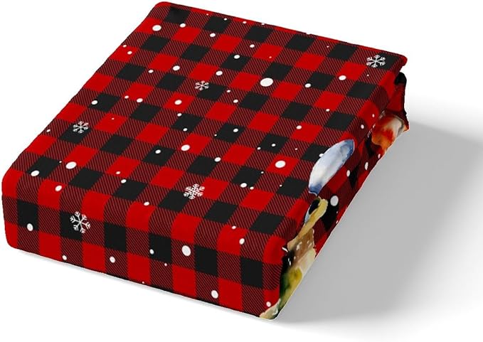 Xmas Snowman Duvet Cover Set King Size, Christmas Bedding Set 3pcs for Kids Boys Girls Bedroom Decor, Red Black Plaid Print Comforter Cover with 2 Pillowcases,Snowflake Print Quilt Cover,No Comforter