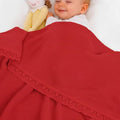 Baby Knit Blanket Soft Breathable Cotton Scallop Border Blankets Newborn Knitted Blanket Swaddle Blankets Gifts for Baby Newborn Toddler Shower Boy Girl New Mom Birthday Christmas Red 28x36