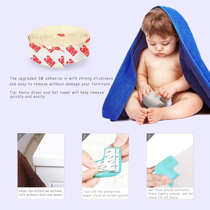 Food-Graded Silicone Corner Protectors, Baby Proofing Table Edge Guards, Pre-Tapep Adhesive Kids Safety Proof, Cabinets Fireplace Furniture Bumpers (8, Gray)