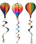 Syhonic 3Pcs Rainbow Windsock Hot Air Balloons Wind Spinner - Outdoor Whirligig Toy Garden Lwan Yard Home Decoration Ornament - Colorful Kinetic Hanging Decoration