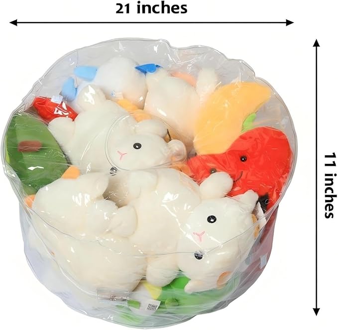 Clear Stuffed Animal Storage Bean Bag Chair Cover - Extra Large 150L, Waterproof & Easy-Clean Toy Organizer with Plastic Window,forNursery, Bedroom, Playroom (Cover Only, No Filler) (C2pcs)