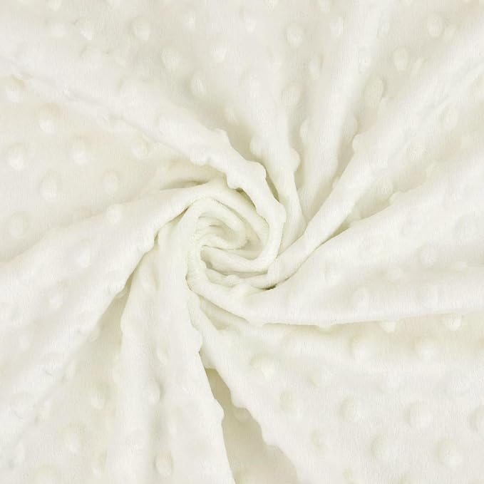 American Baby Company Heavenly Soft Chenille Receiving Blanket, 2-Layer Design with Minky Dot & Silky Satin, Cream, 30" x 40" for Boys and Girls