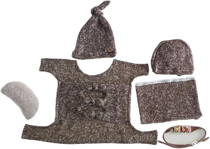 Baby Photography Props Hat Wrap Newborn Photo Props Photoshoots Accessories Infant Photo Stretchy Knit Wrap Blanket Accessories