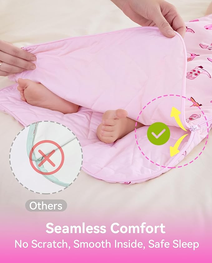 Rayon Made from Bamboo Viscose Sleep Sack 0-36 Months 1.0 Tog for Toddler and Baby sleepers 2-Way Zipper Newborn Sleep Sacks