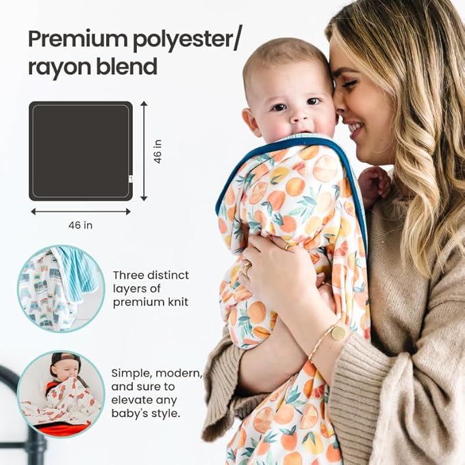 Copper Pearl Three-Layer Baby Blanket: Soft Baby Quilts for Boys and Girls | Breathable, Cozy, Toddler Blanket | Baby Quilt for Newborns | 46x46 Premium Polyester/Rayon | Mabel