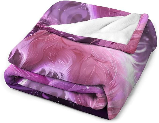 Pink Fox Throw Blanket Fox Blankets Gifts for Couch Sofa Bed Stuff Decor Soft Cozy Lightweight Fleece Flannel Bedding for Lover Men Women Girls Adults 60"x80"