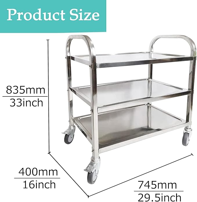 ITINA 3 Tier Stainless Steel Utility Cart