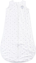 Dreamland Baby Lightweight Viscose Sleep Sack (12-24 months). 1.0 TOG Ultra Soft Blanket w/ 2-Way Zipper. 95% Viscose, 5% Spandex (White with Grey Stars). Mom-Owned US Business, Premium Materials