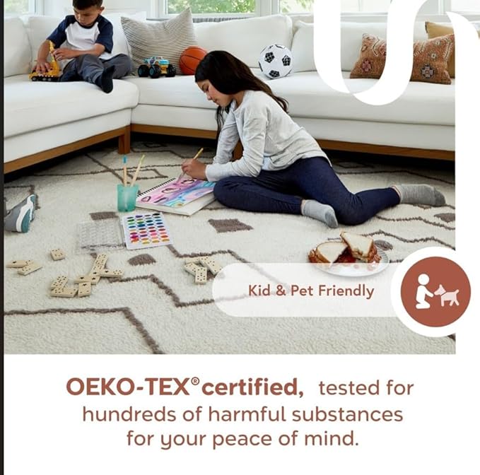 nuLOOM Nia White/Ivory, 6' x 9', Cozy Shag, Fluffy and Soft, High Traffic, Stain Resistant, Easy Clean, Durable Machine Washable Area Rug for Bedroom, Living Room, Dining, Den, Foyer, Entryway