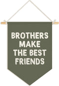 Wheatwin Boys Room Decor, Brothers Make the Best Friends Wall Hanging Pennant Flag Banner, Sage Green Wall Decor for Nursery Toddler Baby Little Boys Bedroom Playroom 15x11 Inch