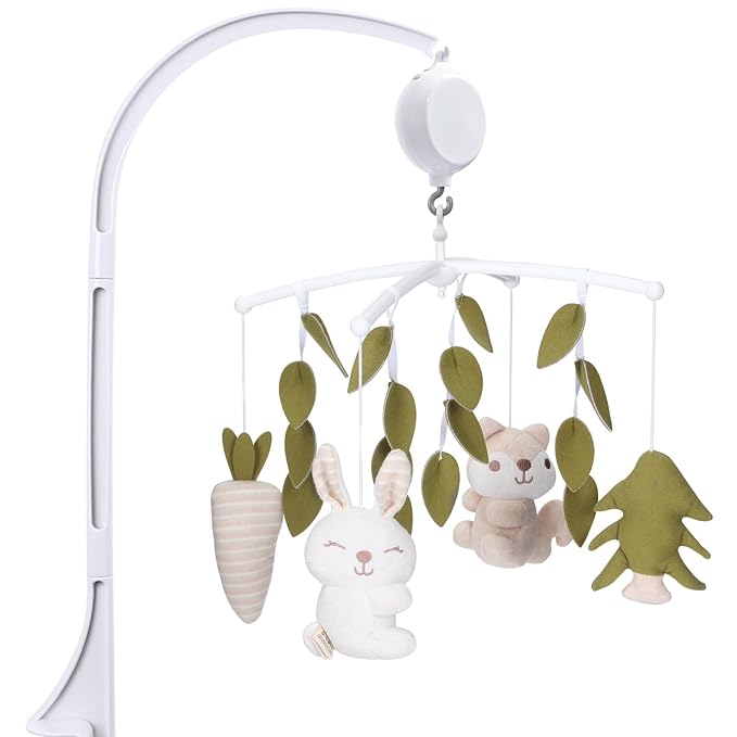 Crib Mobile 35 Lullaby Muisc,Cotton Baby Mobiles for Cribs & Pack N Play, Easy to Install, Stuffed Animals Hanging Toys Newborn Boys & Girls, Safari Nursery Decor