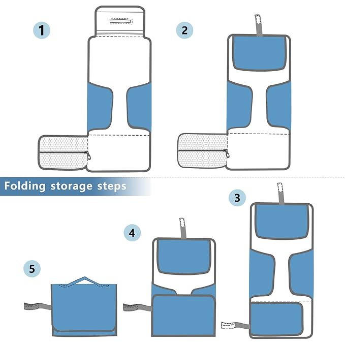 Flowers Portable Changing Pad with Built-in Pillow, Waterproof Foldable Baby Diaper Changing Pads, Diaper Mat for Boys and Girls