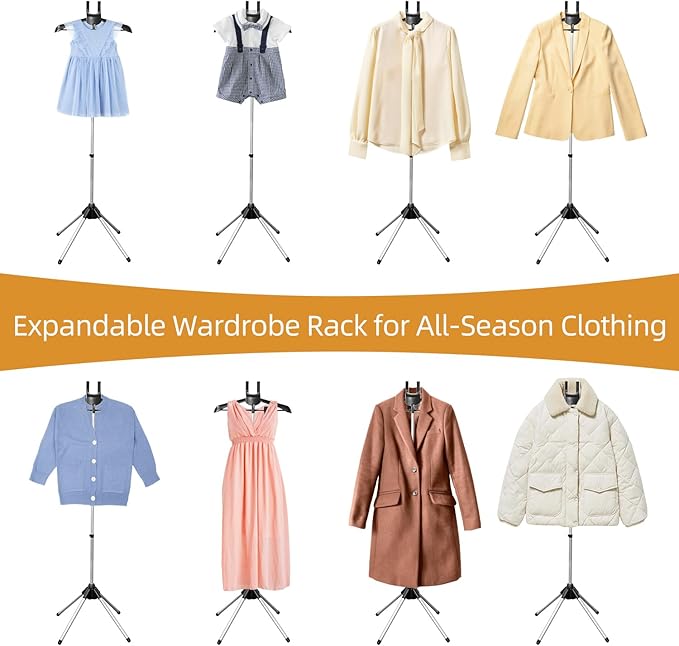 Adjustable Shirt Display Stand 32-63 Inch, Foldable Clothing Display Stand Mannequin Torso for Retail Vendors, Multi-Use Steamer Rack Stand for Clothes Garment (1)