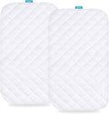 Bassinet Mattress Pad Cover Compatible with YADAQE Baby Bassinet, Larex 3 in 1 Baby Bassinet and Bold Bedside Crib, 2 Pack, Waterproof Quilted Ultra Soft Surface