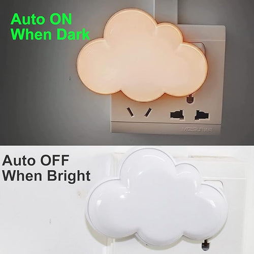 AUSAYE 4Pack Sensor LED Night Light Plug in Lamp Cloud Night Light Mini Pretty Night Lights for Adults Kids NightLight White