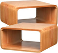 Wooden Cube Storage Bookcase Organizer, Bookshelf for Bedroom, Livingroom, Dormroom, Home Office, Studyroom, Home Decor and Contemporary Spaces (Red Oak | Pack of 2)