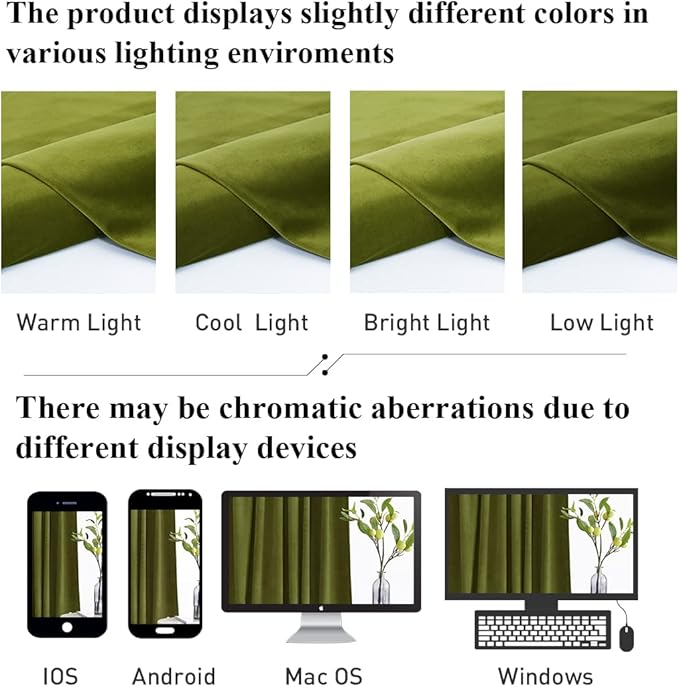 StangH Christmas Olive Green Curtains for Living Room 105 inches Long Soft Velvet Thermal Insulated Window Drapes for Bedroom Heavy Thick Privacy Panels, W52 x L105, 2 Panels