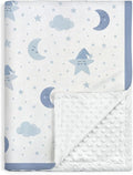 Star Baby Blanket 30 x 40 Inches for Boys Girls, Toddler Newborn Infant, Soft Plush Receiving Blanket with Dotted Back, Gifts for Christmas Birthday Baby Shower
