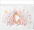 OLIVE OLIVIA Personalized Monthly Baby Milestone Blanket, Baby Months Blanket, Perfect Custom Newborn Gifts,50"x60"