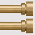 2 Pack Modern Gold Curtain Rods Set for Windows 28 to 48 Inches Adjustable Length Heavy Duty 1" Diameter Window Curtain Rod with Decorative Finials for Outdoor Bedroom Kitchen Living Room