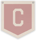 Lacama Baby Shower Decor Gifts, Pink Initial Personalized Preppy Banner, Baby Girl Nursery Decor, Initial Pennant，Vintage Room Decor Toddler Room Bedroom Playroom Front Door Birthday Gift(C)