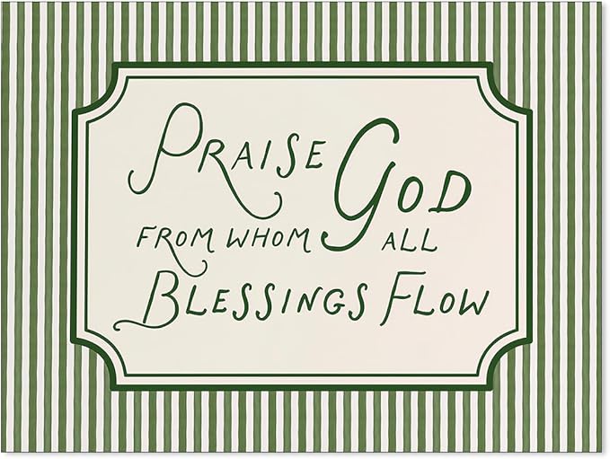 YYS Christian Bible Verse Scripture Poster Praise God From Whom All Blessings Flow Wall Art Green Striped Religious Canvas Prints for Church Home Prayer Room Wall Decor 08x10 inch Unframed