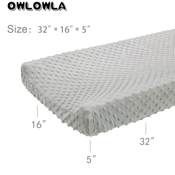 Owlowla Changing Pad Cover, Soft Minky Dots Changing Table Sheets for Baby Boy and Girl(Silver Gray)