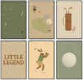Golf Canvas Wall Art, Baby Boy Nursery Sports Posters, Animal Athletes Elephant Rabbit Pictures, Little Legend Charming Quote Print, Kids Bedroom Golf Course Wall Decor 12x16in Framed