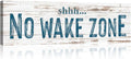 TAILORED CANVASES - No Wake Zone Sign, Charming Wall Decor for lakehouse and house, 'Shh No Wake Zone' Sign, Rustic Above Bed Decor, Lake House, Ideal Gift for Any Space 16x48