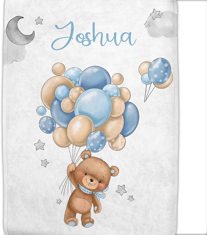 Personalized Baby Blanket with Name - Customized Soft Flannel Blanket for Boys & Girls (30x40 Inches) - Ideal Gift for Baby Shower, Birthday, Christmas, Newborn