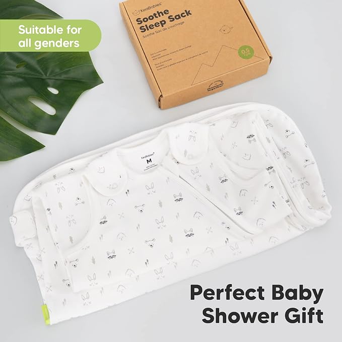 1-Pack Organic Baby Sleep Sacks, 100% Cotton - Soft & Breathable 0.5TOG Baby Wearable Blanket, Toddler Sleeping Sack 6-18 Months, Easy to Wear Transitional Swaddles for Newborns, Infants(M, KeaStory)