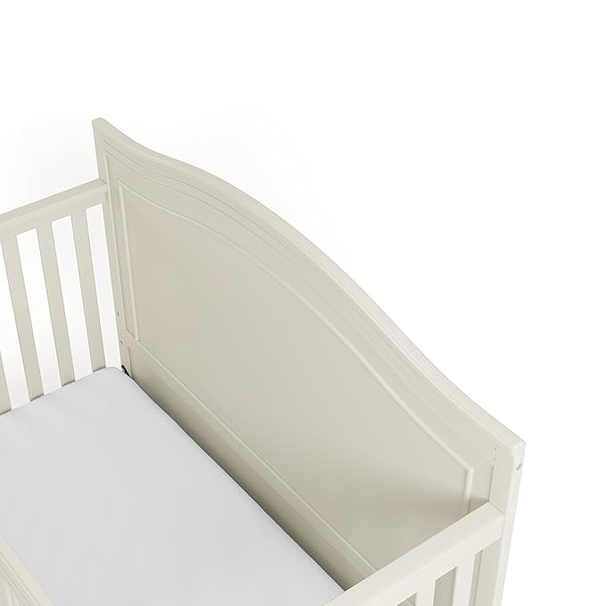 Graco Paris 4-in-1 Convertible Crib - GREENGUARD Gold Certified, Converts to Toddler Bed, Daybed and Full Bed, Fits Standard Crib Mattress, Adjustable Mattress Base, Frosted Oat