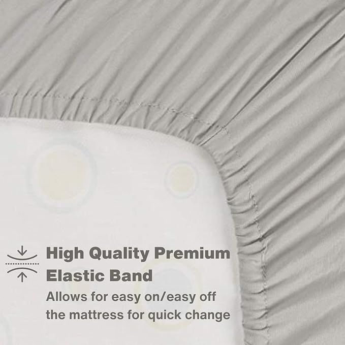 Everyday Kids Fitted Crib Sheet, 100% Soft Breathable Microfiber Baby Sheet, Fits Standard Size Crib Mattress 28in x 52in, Gray Nursery Sheet