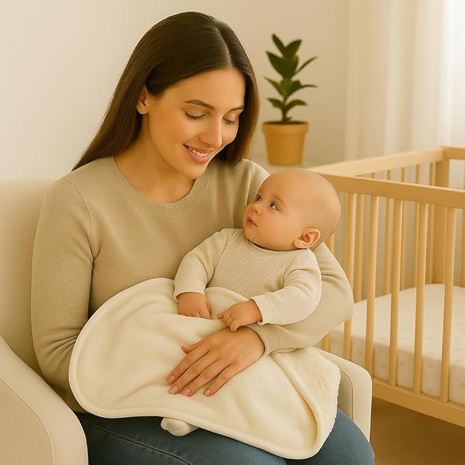 Ultra Plush 30x40 Super Soft Sherpa Baby Blanket, Durable, Machine Washable, Gentle on Baby's Skin - Ideal Baby Blankets for Boys & Girls, (Cream)