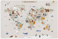 KIPNG Kids World Map - Playroom Animal World Map - Nursery Educational Poster Canvas Poster Wall Art Picture Paintings for Living Room Bedroom Decoration Unframe-style08x12inch(20x30cm)
