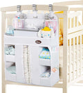 HHZ XL Hanging Diaper Caddy Organizer –Sturdy and Durable Baby Organizer – Diaper Stacker for Changing Table, Crib, Playard or Wall & Nursery Organization （White）