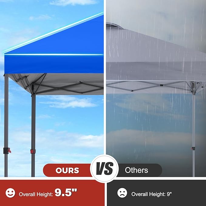 ABCCANOPY Pop Up Canopy with Sidewall,10x10 Outdoor Canopy Tent with Storage Sidewall for Commercial Events with 4 Weights (Royal Blue)