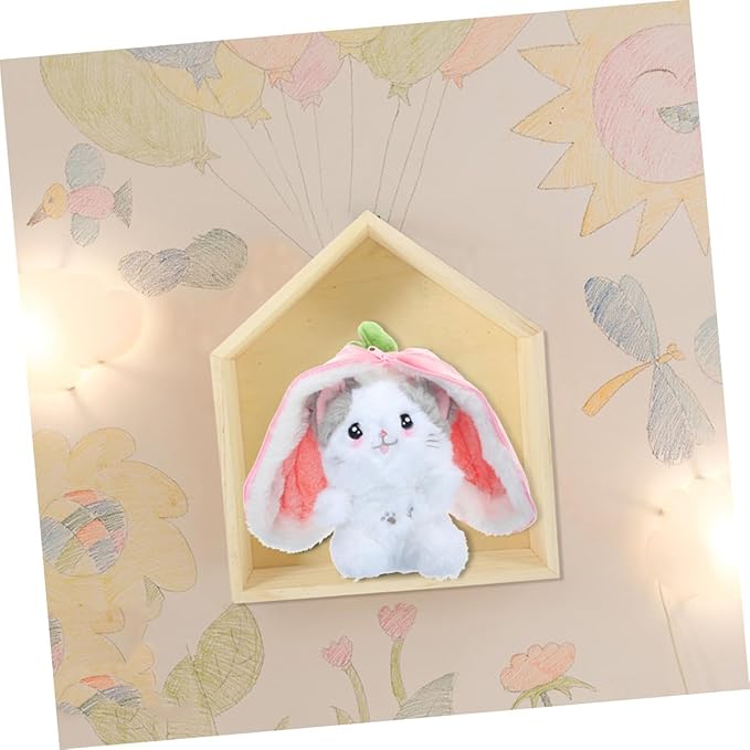 2pcs Wooden House-Shaped Floating Wall Shelf Solid Wood Storage Rack for Bedroom Living Office Decorative Display for Figures Picture Frames