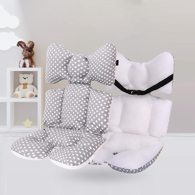 Baby Seat Pad Liner for Stroller–Soft and Breathable，3D Air Mesh Cotton Universal Baby Stroller Cushion (Grey Point)