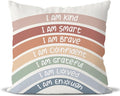 QIYUHOY Classroom Reading Corner Rainbow Decor Throw Pillow Covers, Book Center Calming Corner Home Bedroom Playroom Decor Pillow Case,20x20 Inch Pillowcase(red)