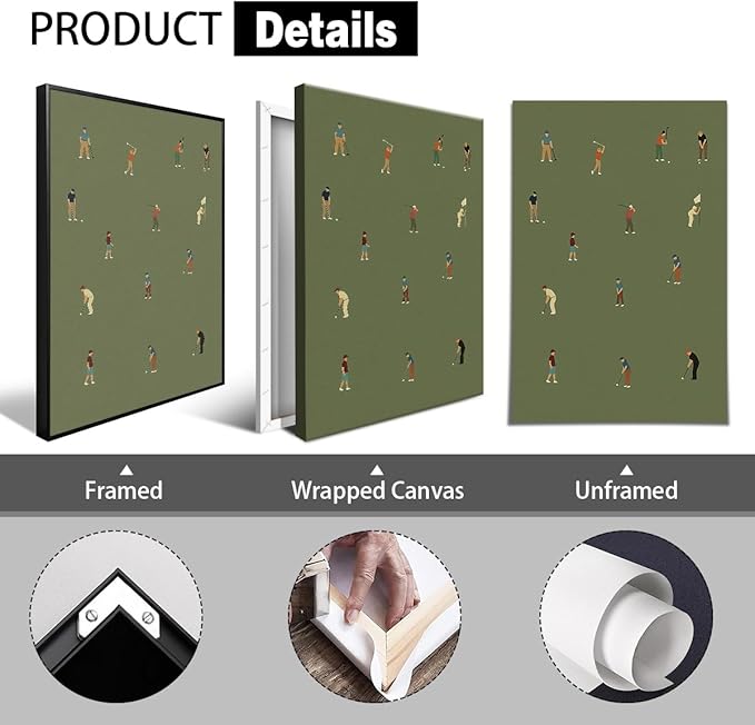 Golf Canvas Wall Art, Baby Boy Nursery Sports Posters, Animal Athletes Elephant Rabbit Pictures, Little Legend Charming Quote Print, Kids Bedroom Golf Course Wall Decor 12x16in Unframed
