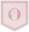 Lacama Initial Personalized Preppy Banner, Baby Girl Nursery Shower Decor Gifts, Coquette Pink Bow Teen Girl Gifts, Vintage Room Decor Toddler Room Bedroom Playroom Front Door Birthday Gift(O)