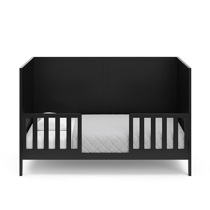 Graco Theo 3-in-1 Convertible Baby Crib (Black) - GREENGUARD Gold Certified, Converts to Toddler Bed & Daybed, Fits Standard Full-Size Baby Crib Mattress, 4 Adjustable Mattress Heights