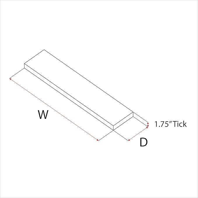 URBANDI, Rustic Floating Shelves, Set of 2, Hidden Bracket, Solid Wood, Heavy Duty, Wall Mounted Shelves, (Provincial, 48Wx6D)